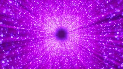 A magical tunnel of bright luminous particles of shiny dust. Fairy particles flicker