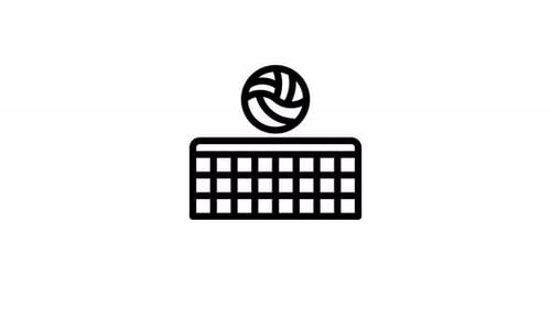 animation d'icônes de ligne de filet de volley-ball