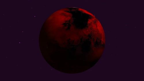 Mars Red planet spinning