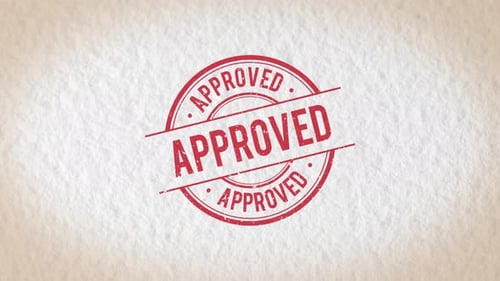 Hand Stamping Approved with Grunge Ink Effect