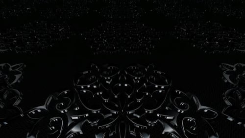 Dark Metallic Ornamental Pattern Loop Background Animation