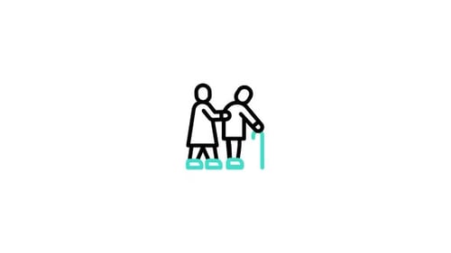 Minimalist Line Art Animation of Elderly Care
