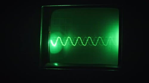 Oscilloscope Green Waveform Display Science Tech