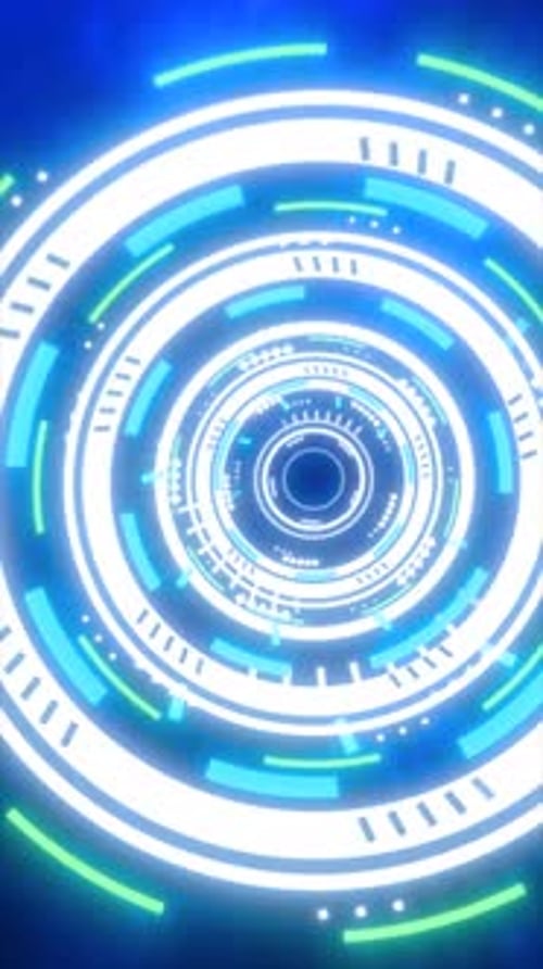 Abstrakte leuchtende digitale Oberfläche mit kreisförmigen HUD-Elementen