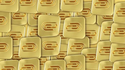 Golden Paperclip Icons Looping 3D Background