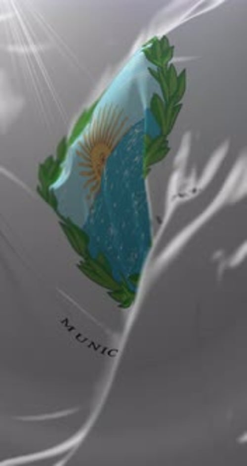 Waving Flag of Vicente Lopez Municipality for Vertical Video