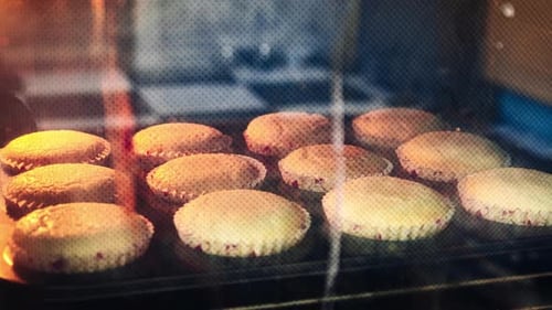 Cupcakes Baking in a Hot Oven