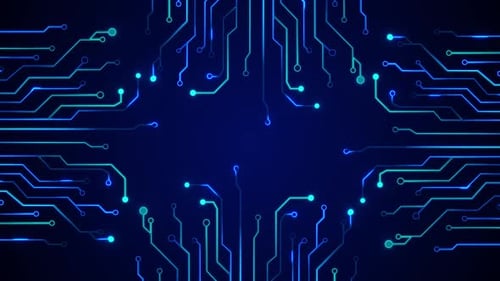 Futuristic Animated Circuit Board Technology Background