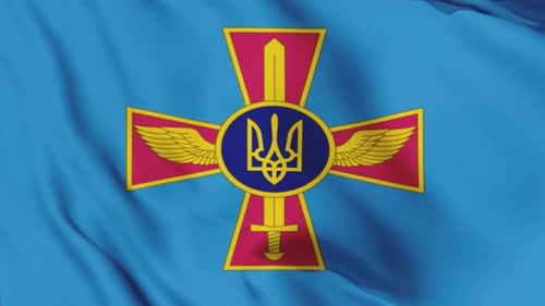 4K Ukrainian Air Force Flag Waving Animation