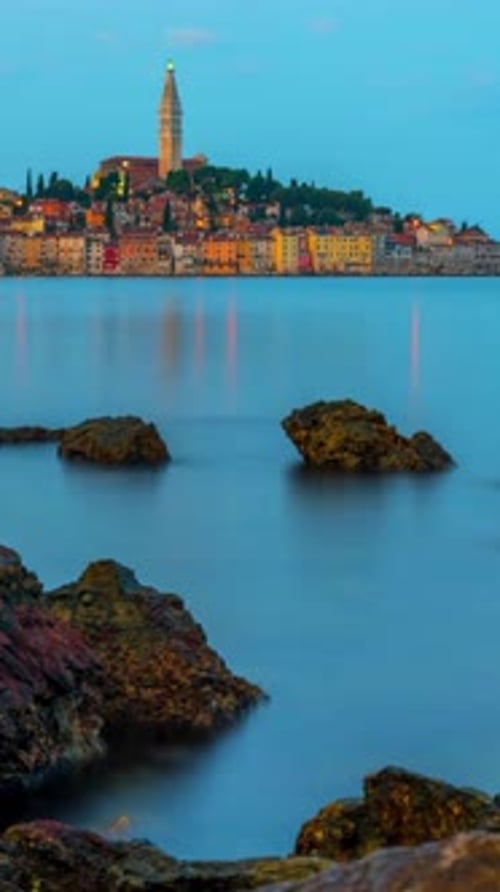 Vertical View Of Rovinj Old Town, Croatia