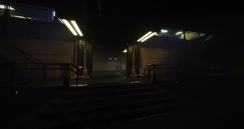 Futuristic Sci-Fi Corridor Interior Flythrough Animation