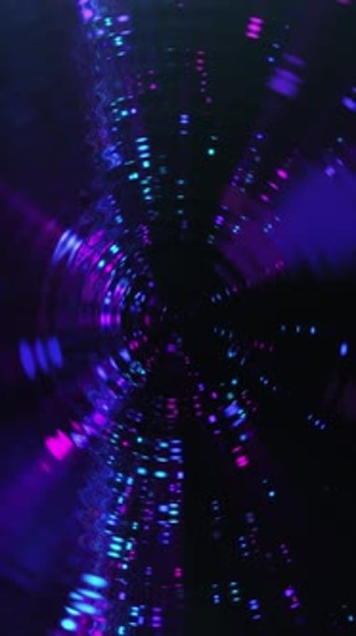 Vidéo verticale - Fond abstrait de particules colorées brillantes ondulantes