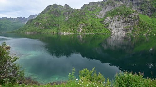 Tranquil Lake at the Foot of the Mountain