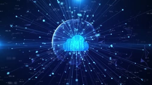 Futuristic Global Cloud Computing Network Data Flow