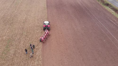 Tractor plowing the field in Ukraine