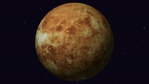 animation of the planet Venus in the space
