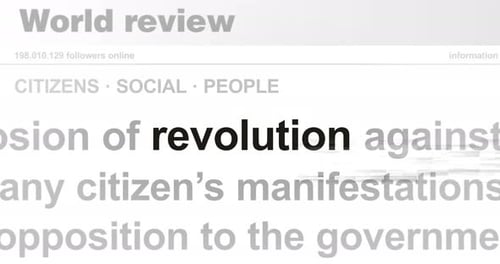 Revolution freedom rebel headline titles media with seamless loop