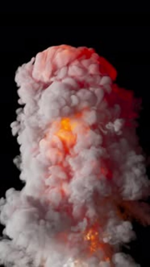 Slow motion 3D animation of an explosion. The file contains an Alpha Channel.