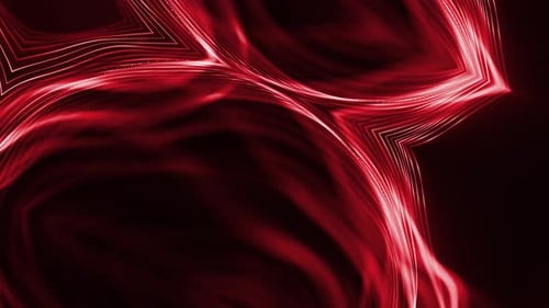 Dynamic Red Abstract Flowing Lines and Particle Background