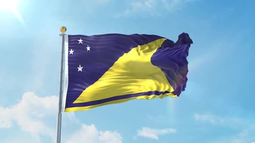 Tokelau Flag Realistic Waving Animation