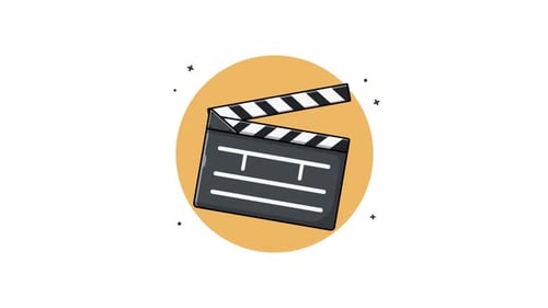 Animated Clapperboard Icon for Film and Video Production