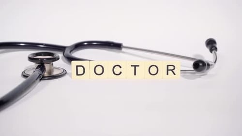Medical Still Life: Stethoscope and Word Doctor