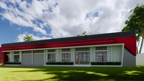 3D Architectural Animation of Modern Commercial Building Exterior