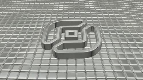 Animated Chrome 3D Geometric Logo Rotation Loop