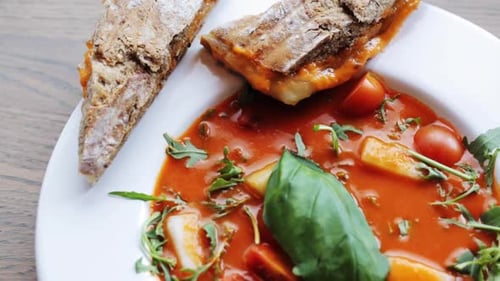 Food, Dinner, Culinary, Haute Cuisine and Cooking Concept - Plate of Delicious