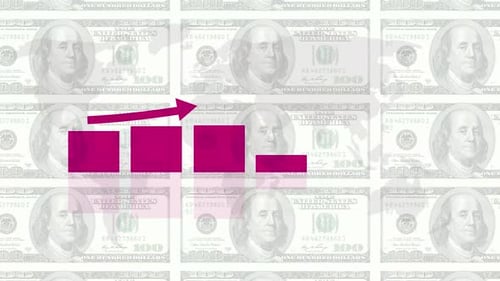 Financial Growth Bar Chart Animation With Dollar Bills