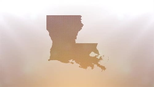 Digital Louisiana Map Reveal with Geometric Grid Animation