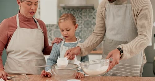 Family Baking Together in the Home Kitchen