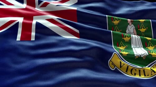 Waving British Virgin Islands Flag Animation