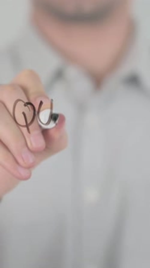 Quality Control Management, Writing on Screen with Hand, Vertical Video