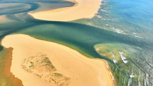 Paradise Golden Beach Aerial View of Azure Waters Yellow Sand and Natural Landscape Iceland
