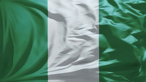 Realistic Waving Nigeria National Flag Loop Animation
