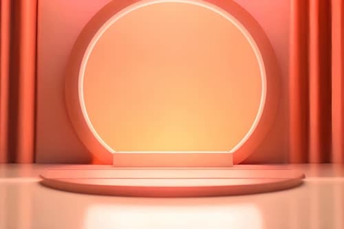 podium Futuristic showcase with platform for product displaying. Empty modern stage display