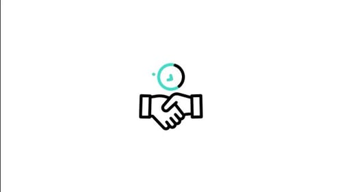 Minimalist Handshake Animation Confirming Agreement