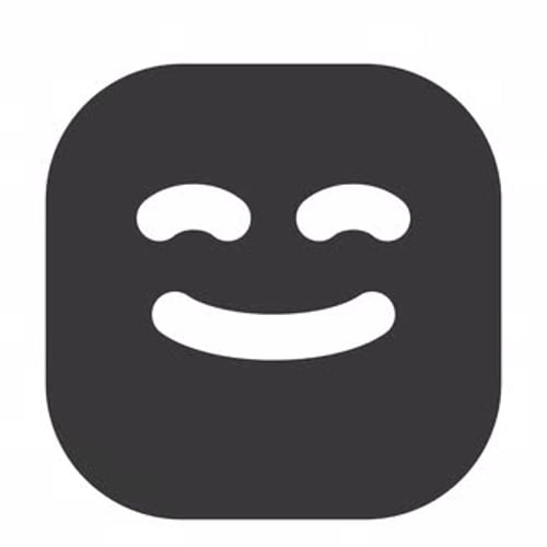 Animated Modern Happy Face Emoji Icon Loop
