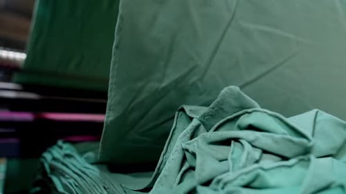 Processed and Folded Fabric in Textile Factory