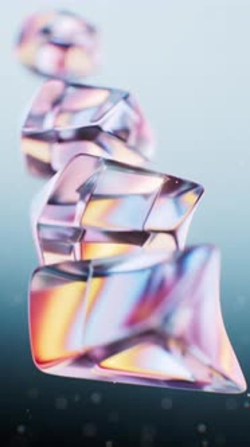 Abstract transparent glass gem background