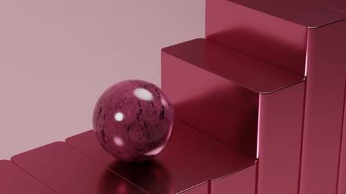 Oddly Satisfying Pink Marble Ball Motion Smooth Seamless Looping Background 4K