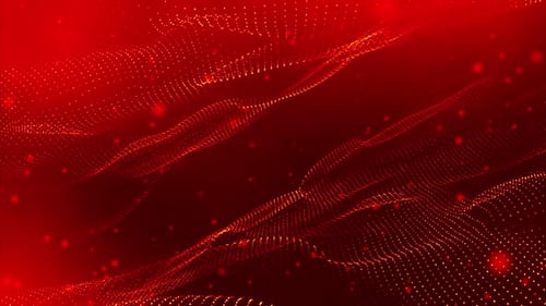 Digital Futuristic Wave Background Red Loop V3