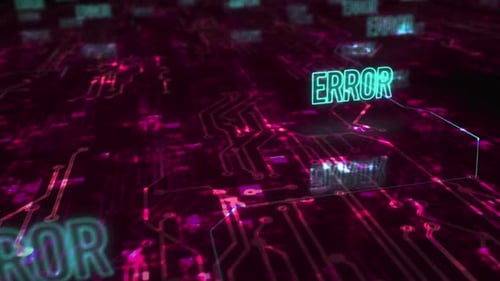 Error warning symbols loop cyber concept