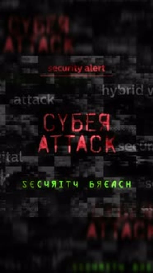 Cyber attack russia symbol seamless loop vertical