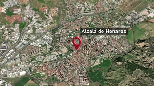 Mapa da cidade de Alcalá De Henares Zoom (Espanha) do espaço à terra