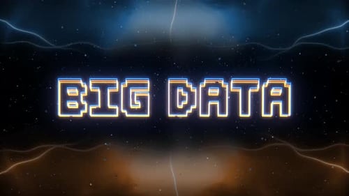 Neon Pixel Text Reveal for Big Data Title