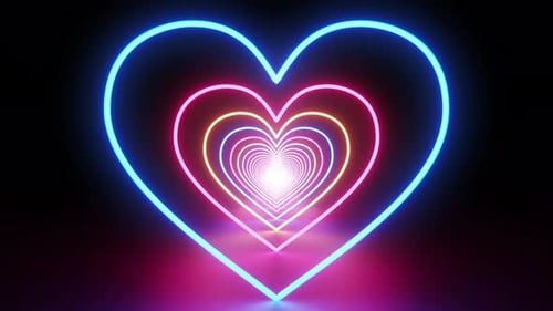Neon Heart VJ Loop Background 4K