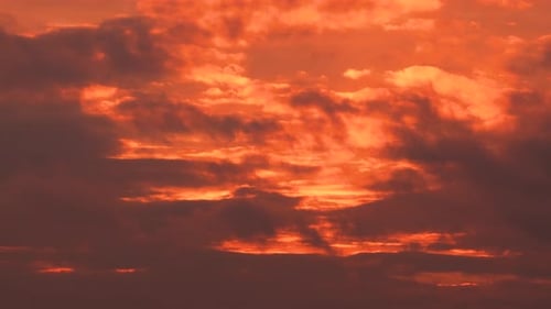 A Beautiful View of Epic Dark Pink Clouds at a Picturesque Sunset