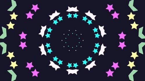 Colorful Star Kaleidoscope Pattern Loop Animation